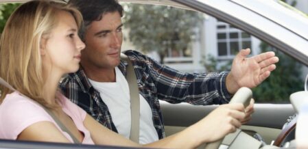 teen learning to drive