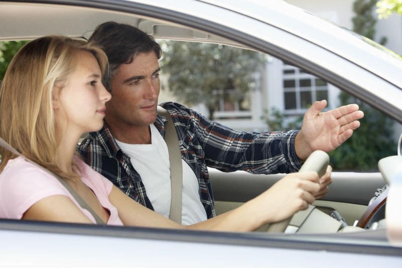 teen learning to drive