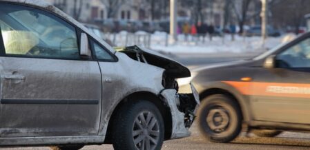 two cars collision at an intersection