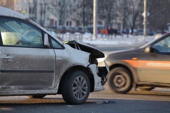 two cars collision at an intersection