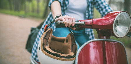person on moped