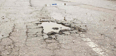 poorly maintained road