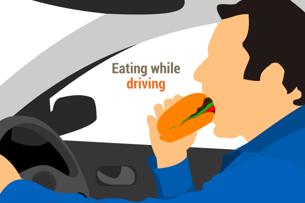 Eating while driving.