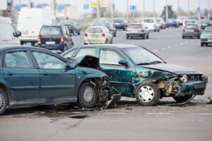 Two cars colliding