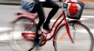 Man riding bicycle