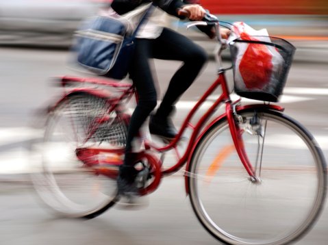 Man riding bicycle