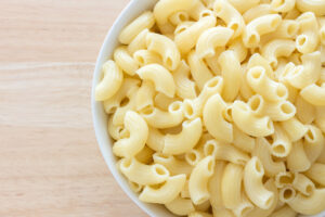 boiled elbows pasta on a bowl