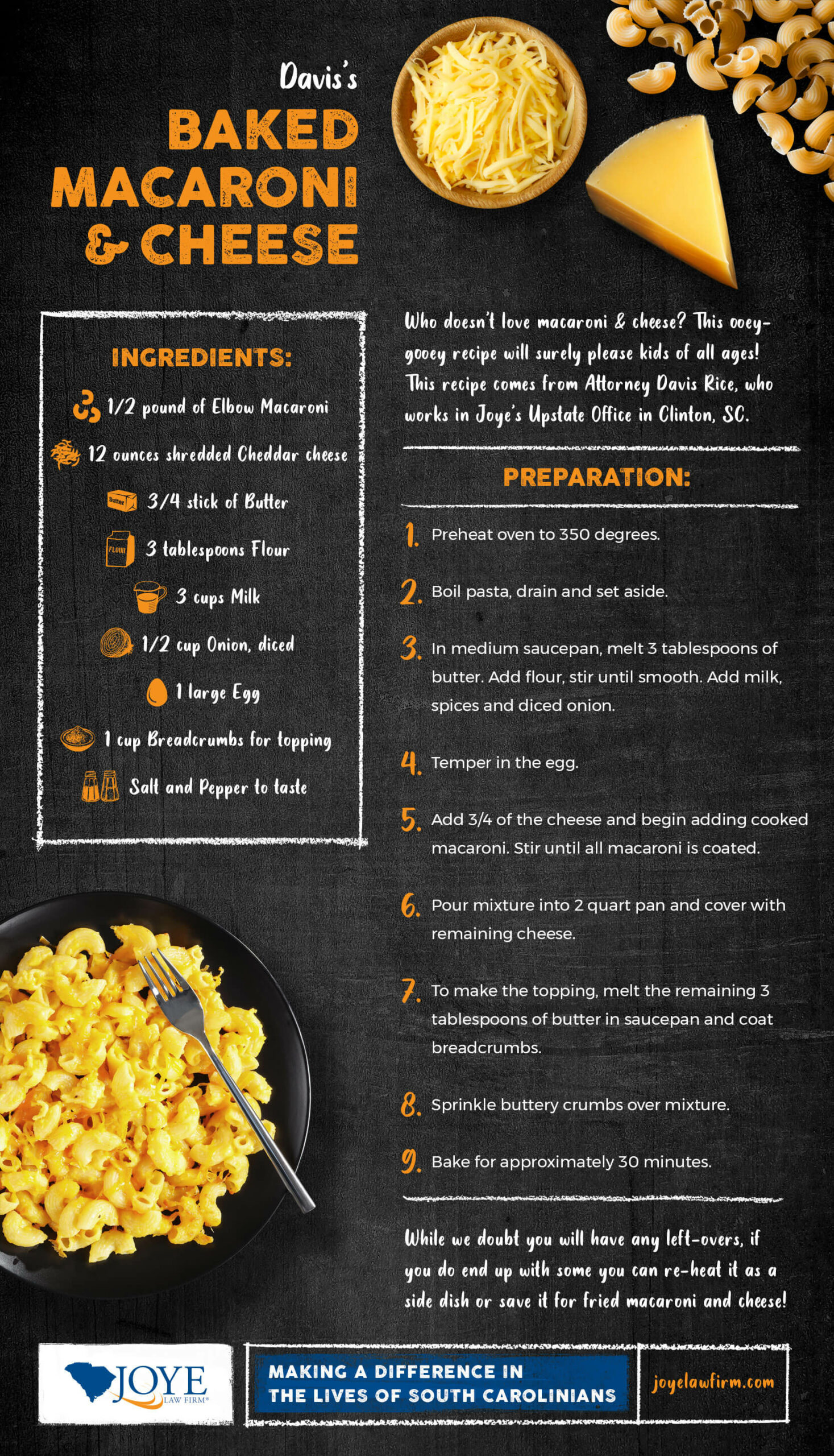 homemade baked mac and cheese step by step recipe infographic