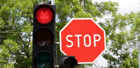 stop light and sign