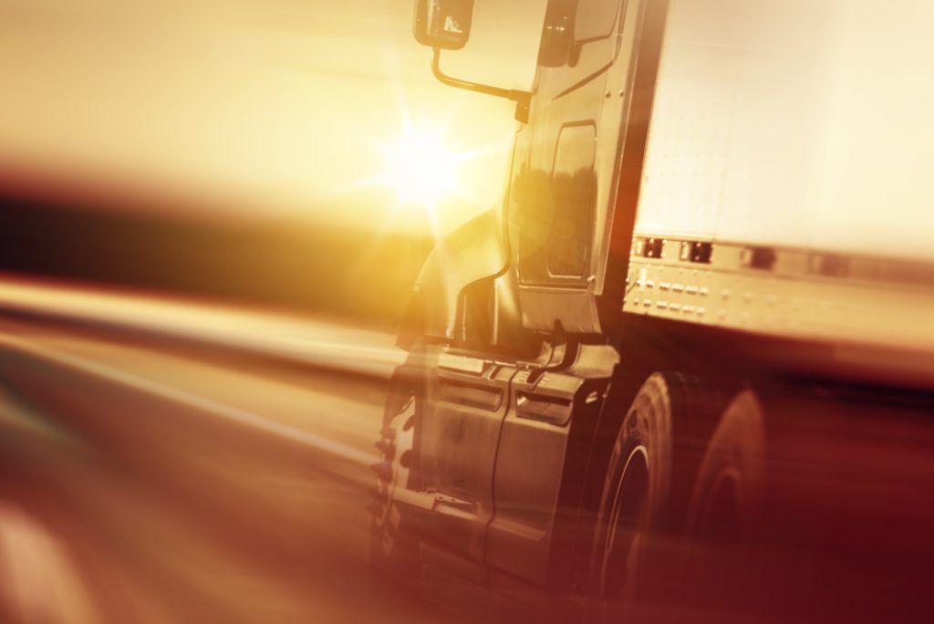 tractor trailer on highway in Charleston, SC