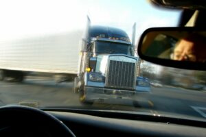 Semi-Truck losing control before a truck accident