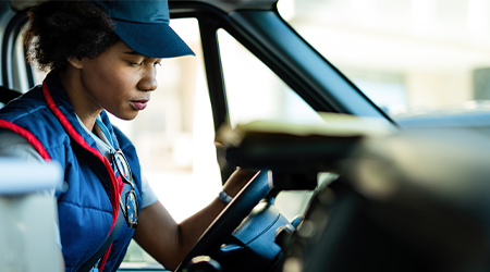 delivery driver working