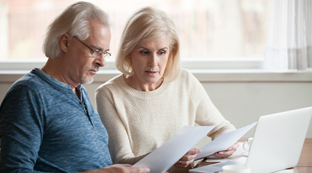 couple reviewing bills