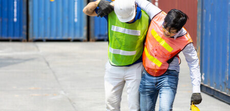 injured maritime worker at harbor