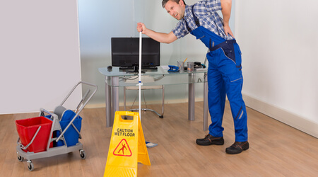 janitor with injured back