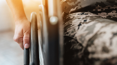 South Carolina veteran in a wheelchair