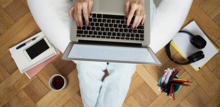 woman working from home