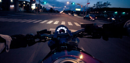 driving a motorcycle at night