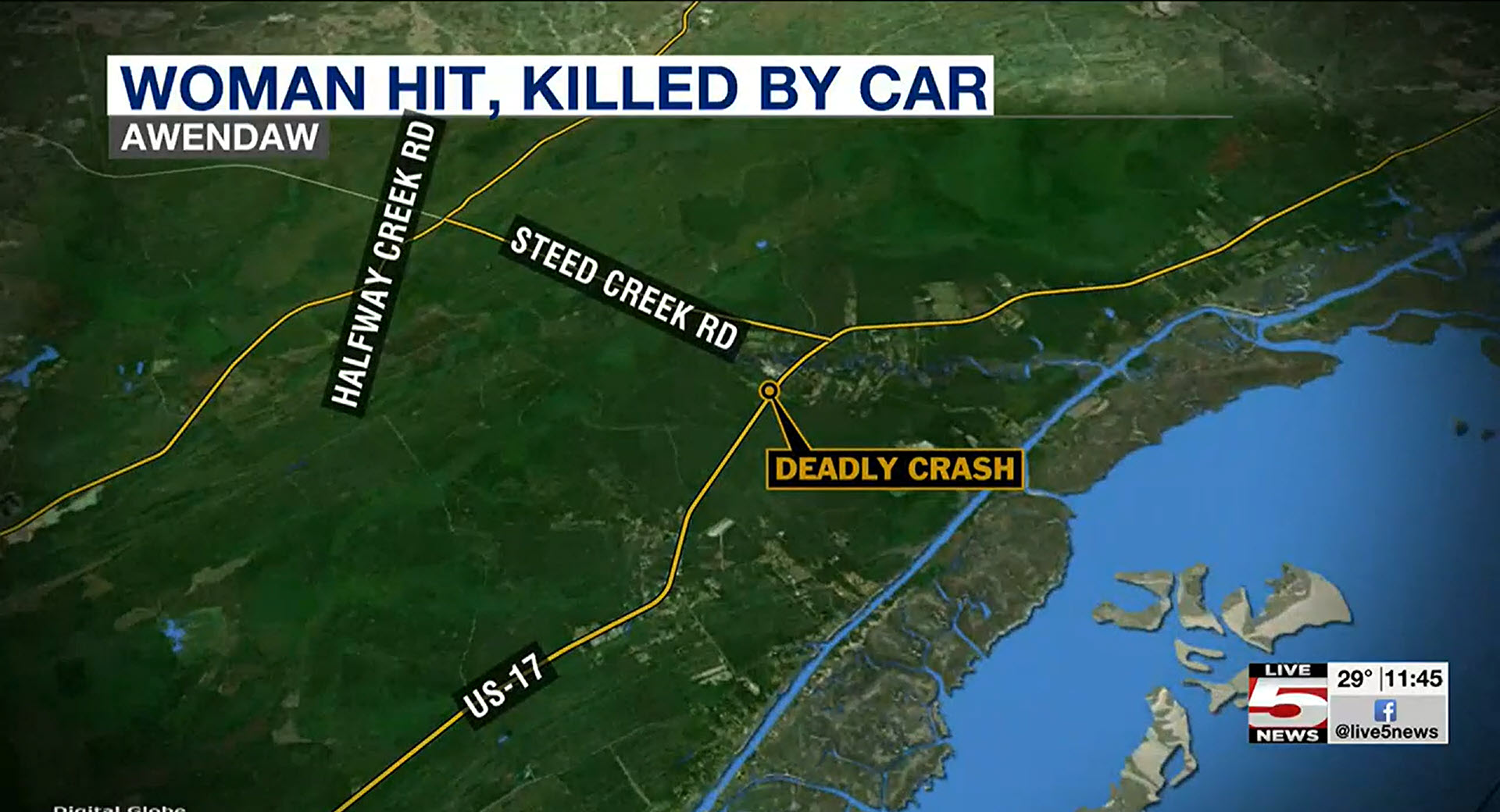 Auto-Pedestrian Wreck in Awendaw Leaves Charleston Woman Dead