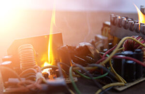 burning electrical wires