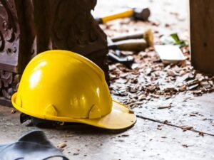 hard hat in the contruction site