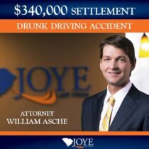 $340,000 settlement for a drunk driving accident by attorney William Asche