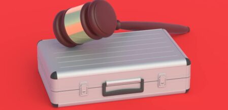 a gavel and briefcase