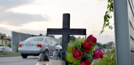 Image of a roadside memorial