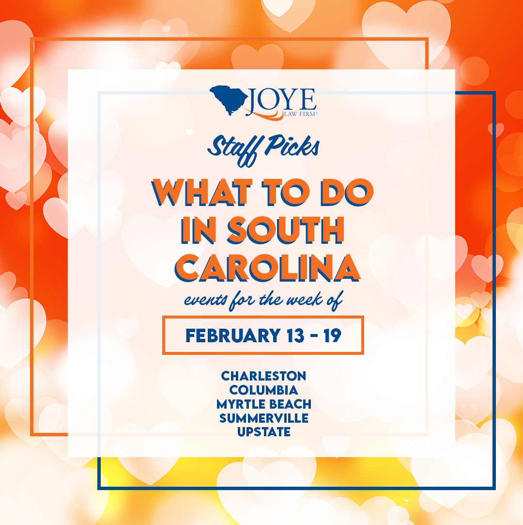 What to do in South Carolina events for the week of Feb 13 - 19 for Charleston, Columbia, Myrtle Beach, Summerville and upstate