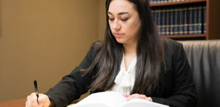 Attorney taking notes