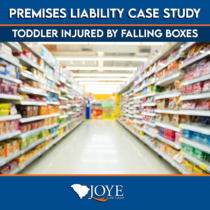 Premises Liability case study, toddler injured by falling merchandise. Joye Law Firm Injury Lawyers confidential settlement