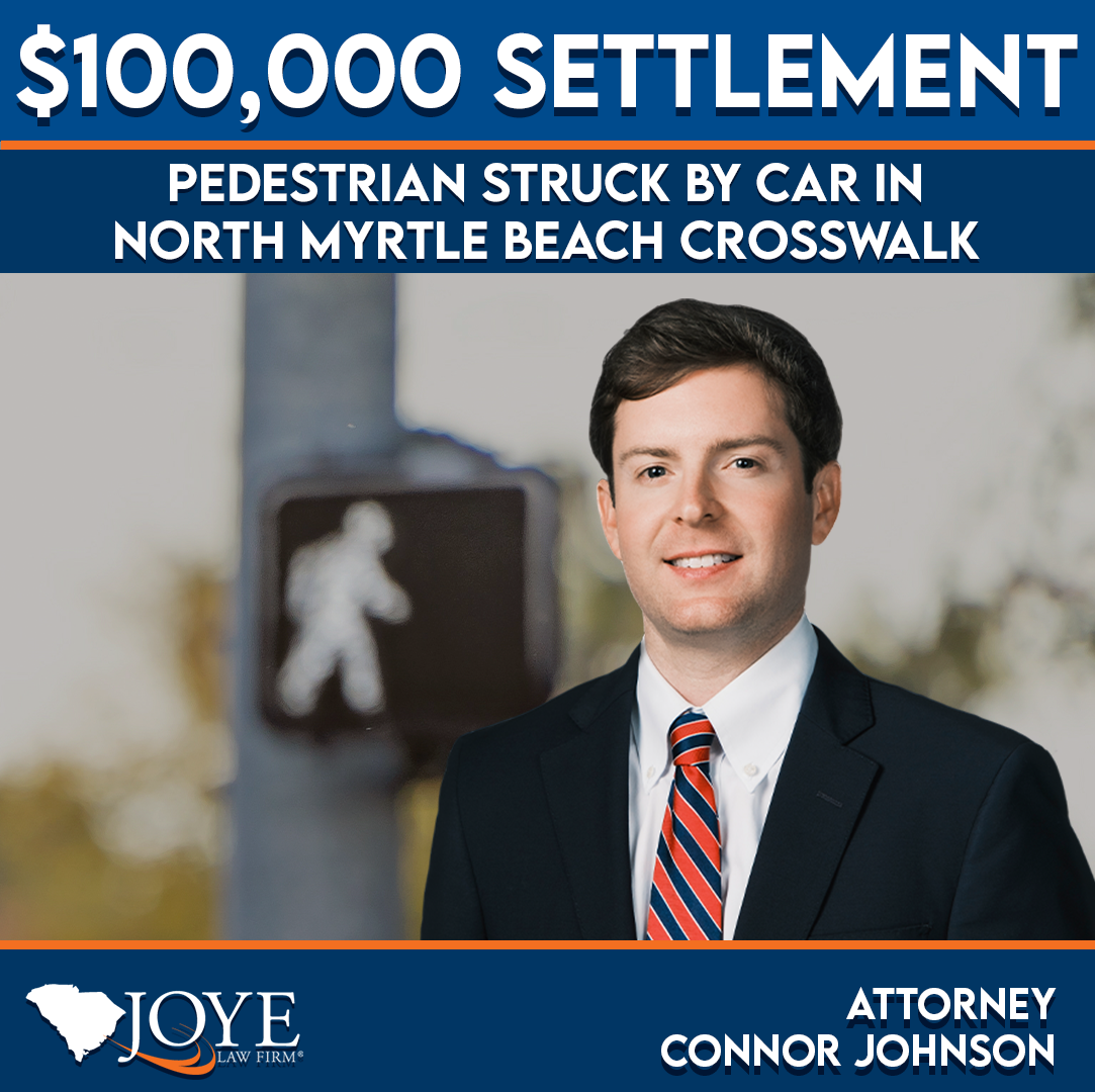 $100,000 Settlement for Vacationing Pedestrian Struck by Car in North Myrtle Beach