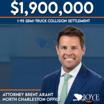 Joye Law Firm Injury Lawyers secured a $1.9M settlement for a family rear-ended by a commercial truck on I-95. Attorney Brent Arant’s trial-ready strategy and dashcam evidence proved liability and ensured long-term care for the seriously injured driver.