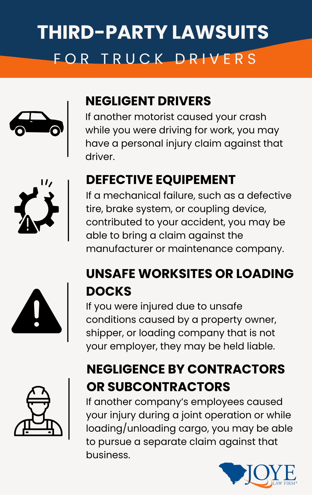 Types of third-party lawsuits truck drivers can file for