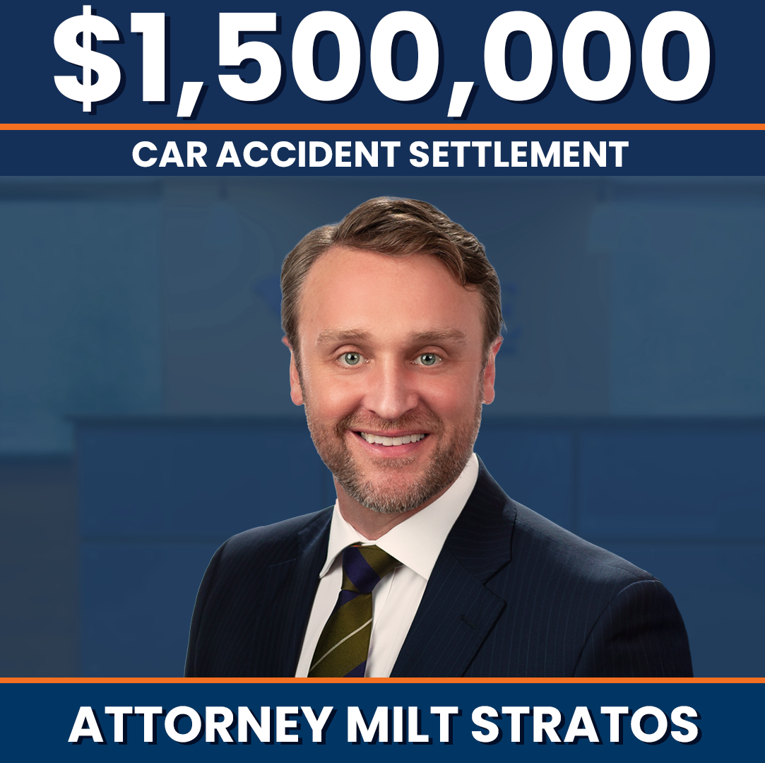 Joye Law Firm Injury Lawyers Attorney Milt Stratos secured a $1.5 million personal injury settlement