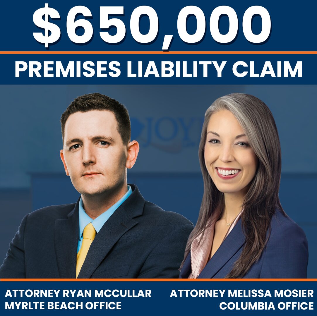 $650,000 premises settlement secured by Joye Law Firm attorneys Ryan McCullar and Melissa Mosier