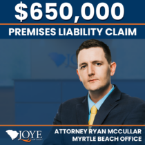 $650,000 premises settlement secured by Joye Law Firm attorneys Ryan McCullar