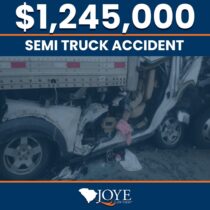 $1,245,000 settlement for a semi truck accident