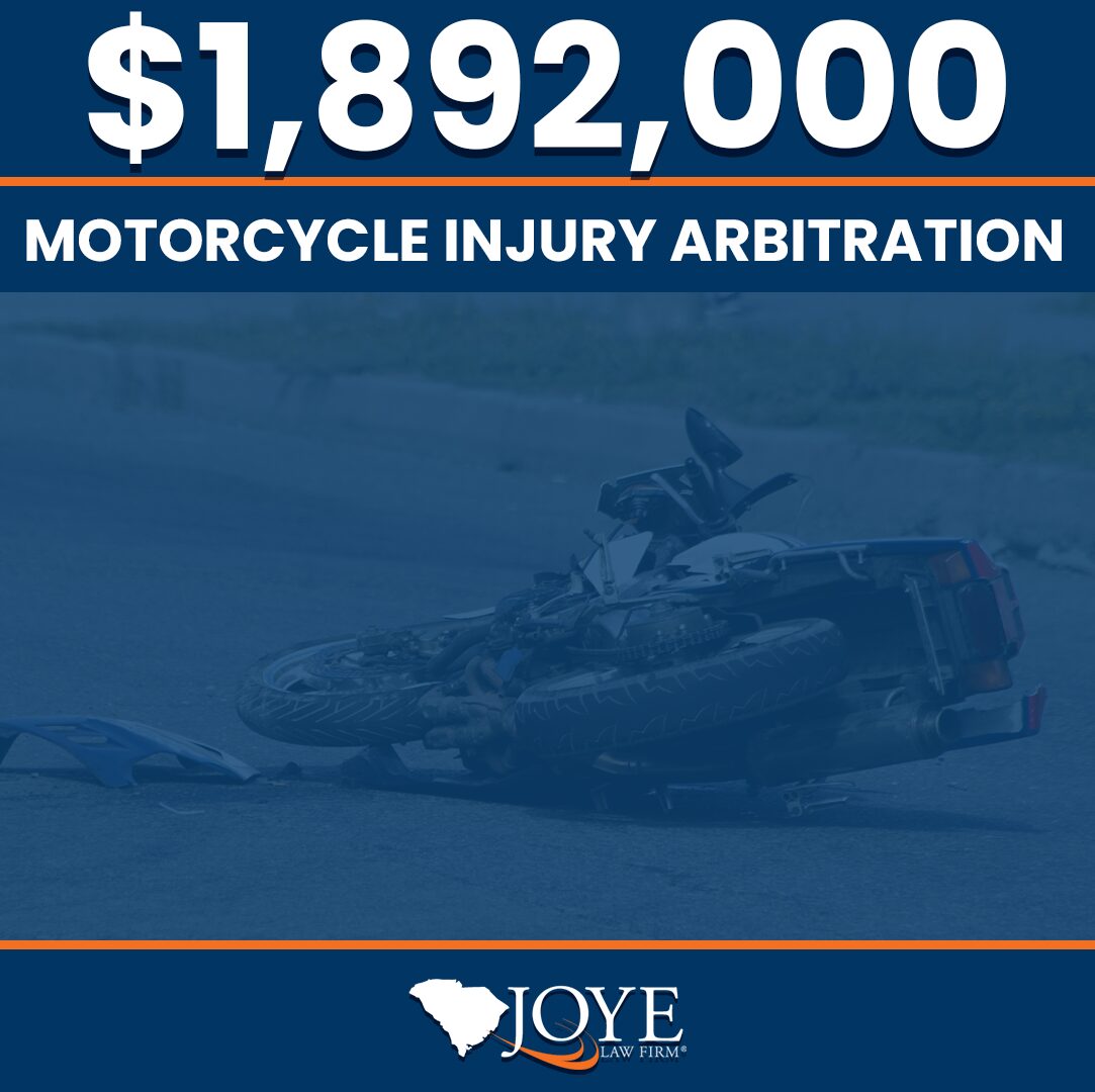 $1,892,000 settlement for a motorcycle injury arbitration