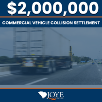 Joye Law Firm Charleston attorney secured a $2 million settlement for a passenger injured when an 18-wheeler ran a stop light and crashed into the vehicle.